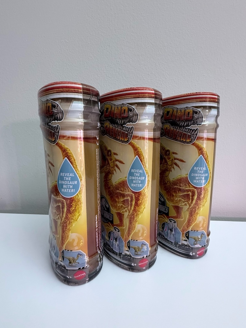 New Jurassic World Dino Reveal Mystery Action Figure Set 3pc Mattel Toy Yellow